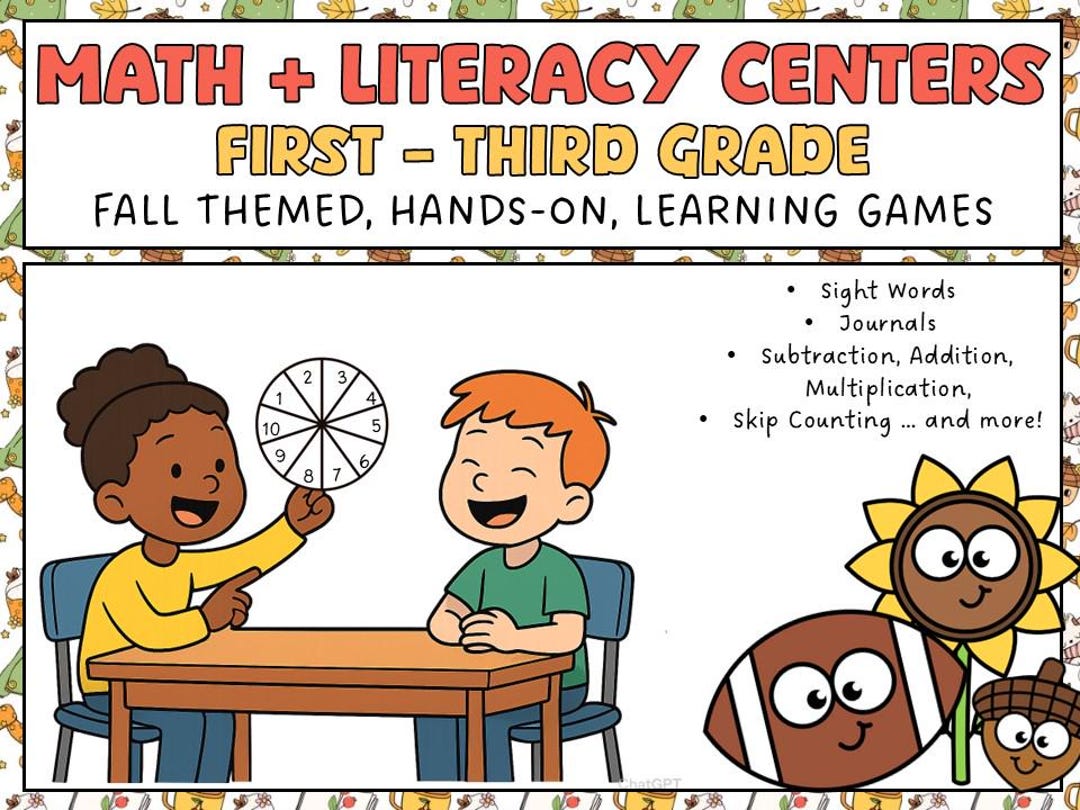 Fall Math Map Grade Fall Math & Literacy Centers: Grades 1-3 Autumn Games - Etsy