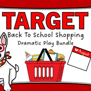 Target Back to School Shopping Dramatic Play Set - Printable Classroom Activity for Kids - Perfect for Preschool & Kindergarten