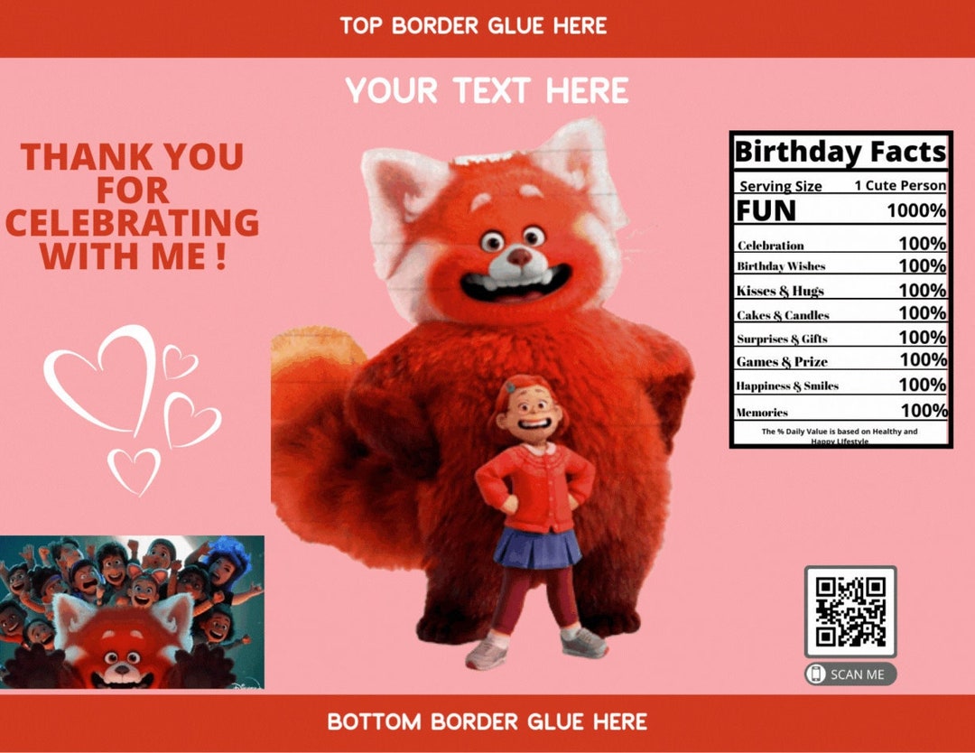 Personalized Red Chip Bag for Any Occasion Wrapper Label Etsy