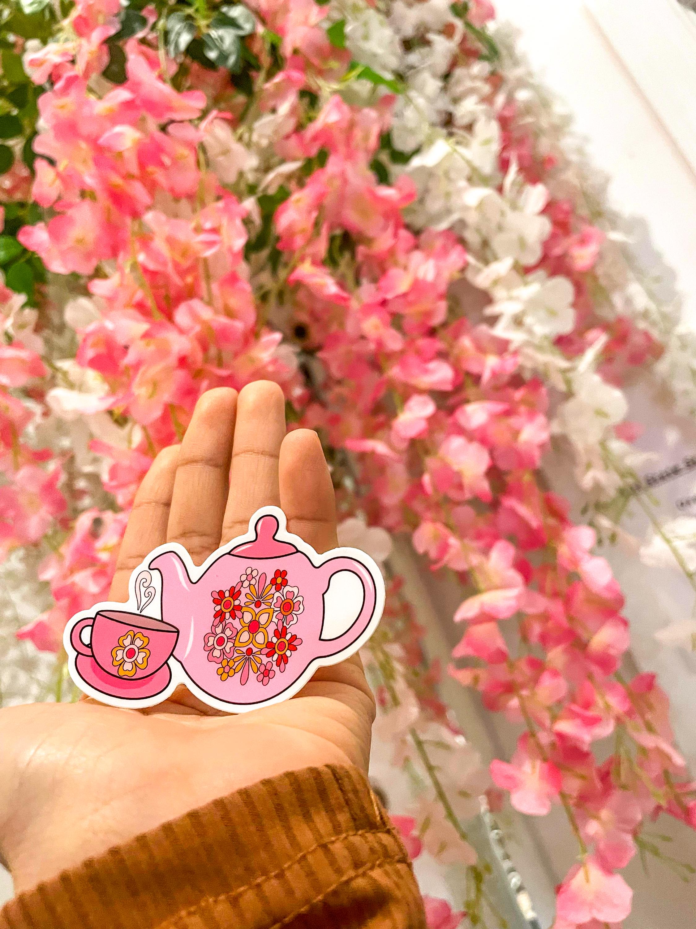 Teapot Sticker Pink Teapot Sticker Teapot Sticker Vinyl Weatherproof Sticker for ...