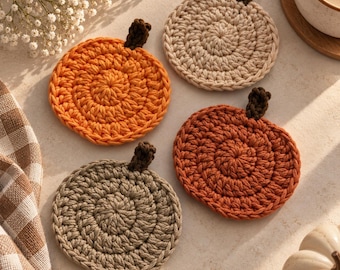 pumpkin crochet coaster