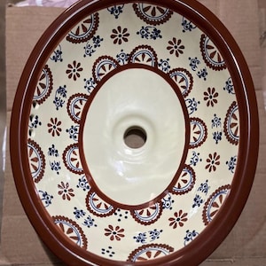 Ceramic Sink Modern Home Decor  Vanity Vessel Washbasin Ceramic Wash Basin Mexican Pottery Matching Accessories 3 Piece Bathroom Set
