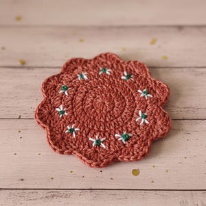 Barro Inspired Crochet Coaster Mexican Home Decor Handmade Cotton