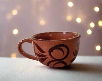 Barro Clay Mug Coffee Gift Home Decor Mexican Pottery Clay Mug Hand Painted Kitchen Decor Barro Coffee Cup Ceramic Pottery Gift