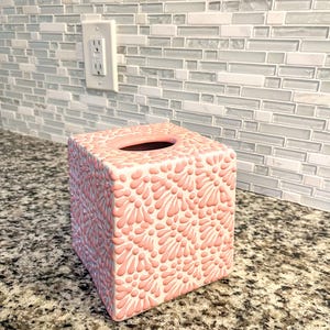 Tissue Box Cover Pink or Multicolor Made in Mexico Unique Artisan Home Decor Mexican Pottery Tissue Box Talavera Decor Handmade