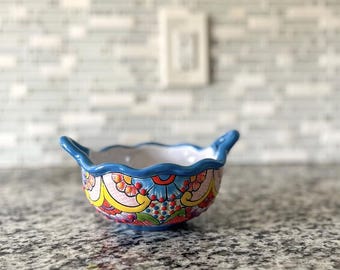Ceramic Bowl with Spoon Made in Mexico