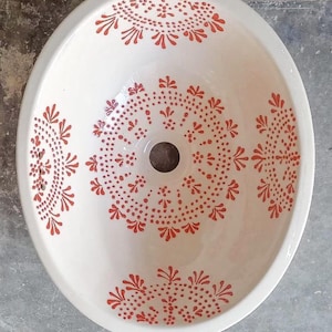 Ceramic Sink Modern Home Decor Bathroom Decor Vanity Vessel Washbasin Ceramic Wash Basin Mexican Pottery