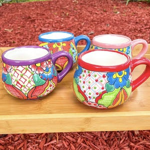 Mexican Talavera Pottery Mug //Handmade Coffee Cup, Hand Painted Ceramic  Cup, Gift for Coffee Lover, Kitchen Shelf Decor