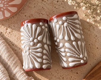Barro Shot Glass Handmade Clay Tequila Cup  Mezcal Shot Glass Mexican Wedding Favor Rustic Pottery Made in Mexico