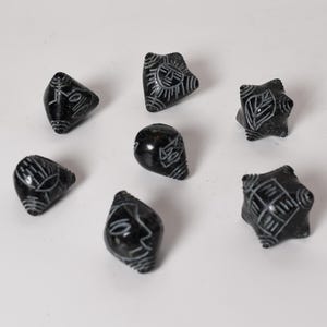Peruvian Chumpi Khuya Apu Stones Set of 7 Black Serpentine hand crafted Sacred Valley CS52508