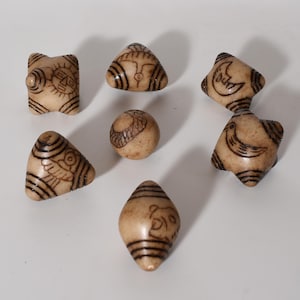 Peruvian Chumpi Khuya Apu Stones Set of 7 Alabaster / Caliza Stone hand crafted Sacred Valley CS52501