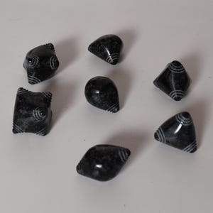 Peruvian Chumpi Khuya Apu Stones Set of 7 Black Serpentine hand crafted Sacred Valley CS52502
