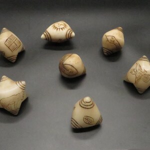 Peruvian Chumpi Khuya Apu Stones Set of 7 Alabaster / Caliza Stone hand crafted Sacred Valley CS2403
