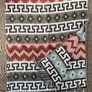 Alpaca Blanket Throw Chakana Pattern Sacred Valley Peru 54 x 66