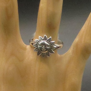 Sun Ring Size 8 Peru 950 Silver Sacred Valley