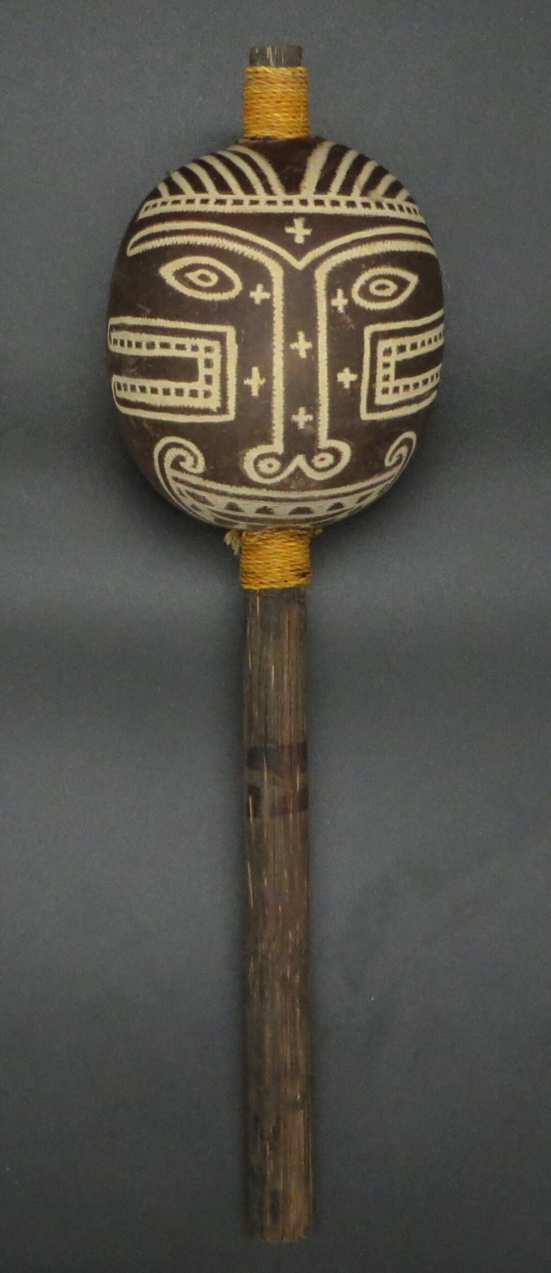 Peru Rattle Shipibo Ceremonial Rattle With Shaman Design Handcrafted in Amazon ...