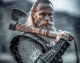 Personalized Viking Axe | Hand-Forged Carbon Steel Bearded Hatchet with Ashwood Handle | Groomsmen Gift, Father’s Day, Wedding Gift