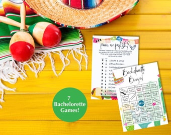 Fiesta Bachelorette Games Bundle, Printable Party Games (PDF)