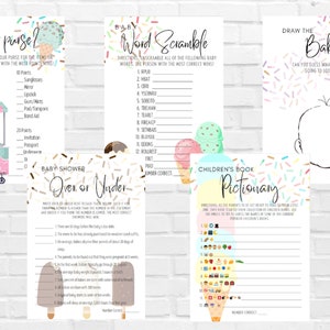 Ice Cream Baby Shower Games, Sprinkle Theme (PDF) - Etsy
