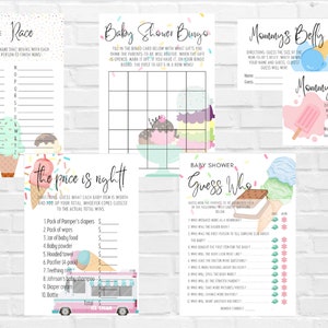 Ice Cream Baby Shower Games, Sprinkle Theme (PDF) - Etsy