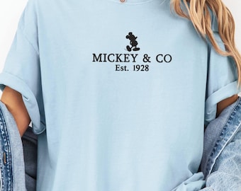 Mickey Mouse T-shirt, Embroidered Design, Disney Shirt, Comfort Colors, Disney Trip Shirt, Holiday Shirt, Mickey Embroidery