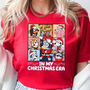 In My Christmas Era Shirt, Blue Dog Family Tee,Xmas Cartoon Shirt, Disneyland Family Christmas Trip Tee, Bluey Christmas Family Matching Tee