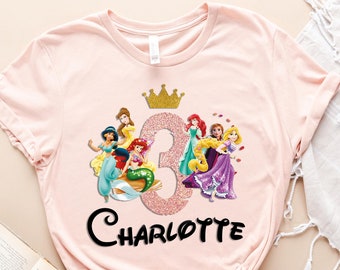 Disney Princess Birthday Shirt, Princess Birthday Shirt, Princess Shirt, Kids Birthday Shirt, Girls Birthday Shirt, Disney Princess Tee