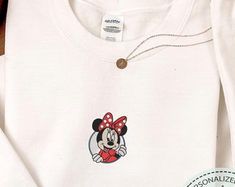 Minnie Embroidered Sweatshirt, Disney Sweatshirt, Disneyland Shirt, Minnie Shirt, Disney Family Shirt, Minnie Mouse Shirt, Disney Trip Shirt