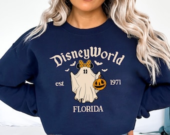 Disneyworld Halloween Sweatshirt, Mickey Minnie Ghost Sweatshirt,Boo Hoodie,Disney Halloween Party Sweatshirt, Spooky Season,Kids Sweatshirt