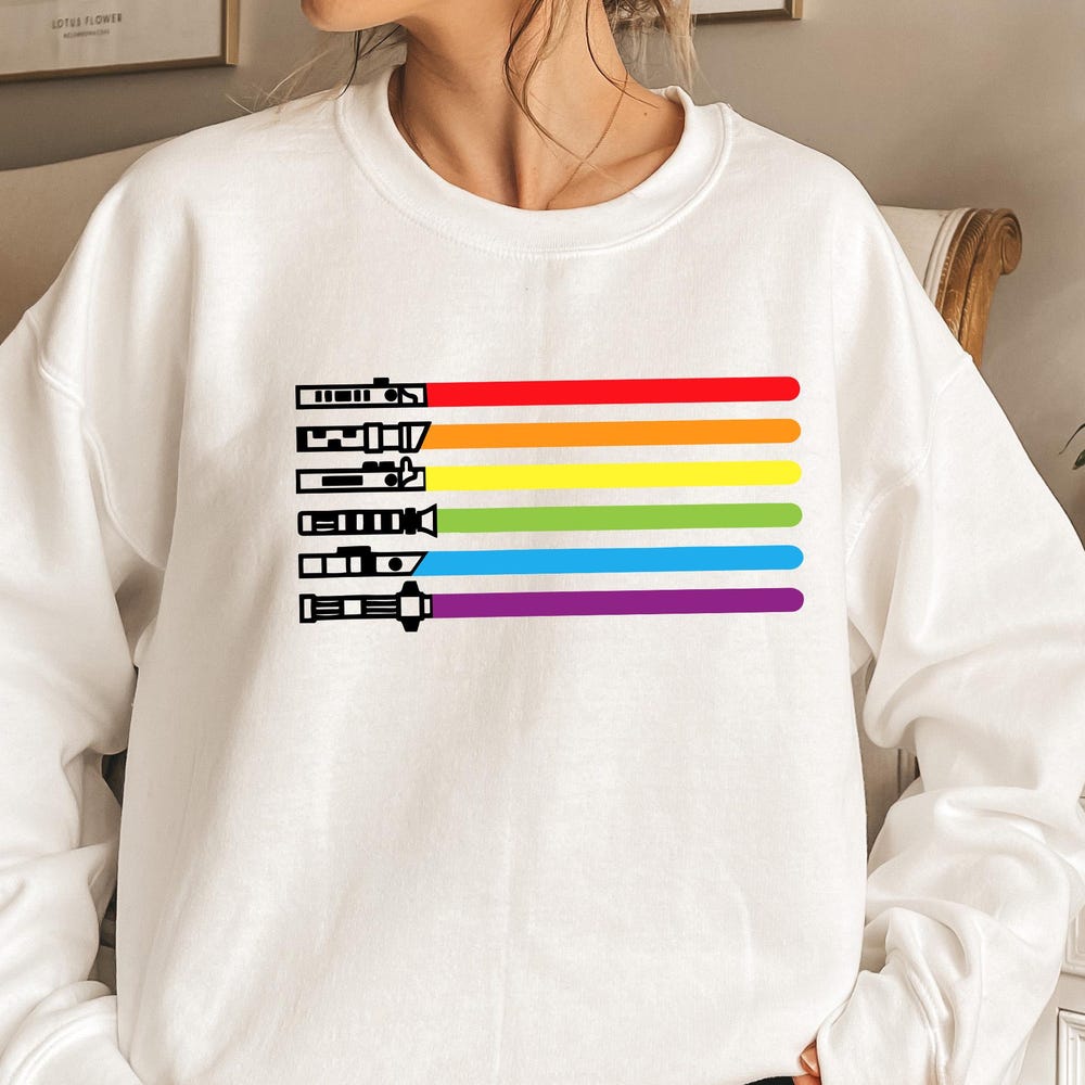 Lightsaber Sweatshirt, Lgbt Sweatshirt, Disney Sweatshirt, Jedi Sweatshirt, Gay Sweatshirt, Pride Sweatshirt, Star Wars Sweatshirt Shirttrend