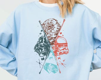 Retro Star Wars Sweatshirt, Darth Vader Sweatshirt, R2D2 Sweatshirt, Storm Trooper Sweatshirt, Disney Sweatshirt, Vintage Sweatshirt