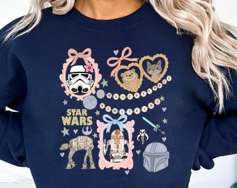 Star Wars Heart Locket Sweatshirt, Storm Trooper Shirt, Jedi Sweatshirt, Coquette Sweatshirt, Bow Sweatshirt, Disney Sweatshirt