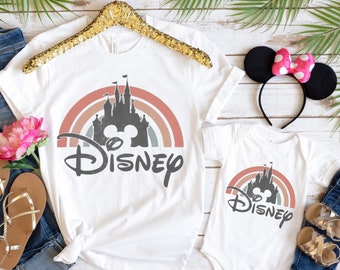 Disney Rainbow Castle Shirt, Disney Vintage ,Disney Family Shirt, Disney Castle Shirt, Disney Retro Shirt ,Disneyworld Shirt, Disney Party