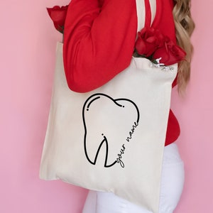 Dentist Custom Tote, Dentist Personalized Tote, Tooth Tote, Cute Tooth Tote, Dental Assistant Tote, Dental Tote, Custom Tote Bag, Tote Bag