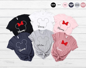 Custom Disney Family T-shirt, Mama Shirt, Mickey Mouse Shirt, Minnie Shirt, Family Vacation Shirt, Personalized Disney Shirt,Disneyworld Tee