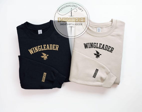 Embroidered Xaden Riorson Wingleader Shirt, Embroidered Front and Sleeve Sweatshirt, Fourth Wing Merch Bookish Merch Book, Onyx Storm Reader