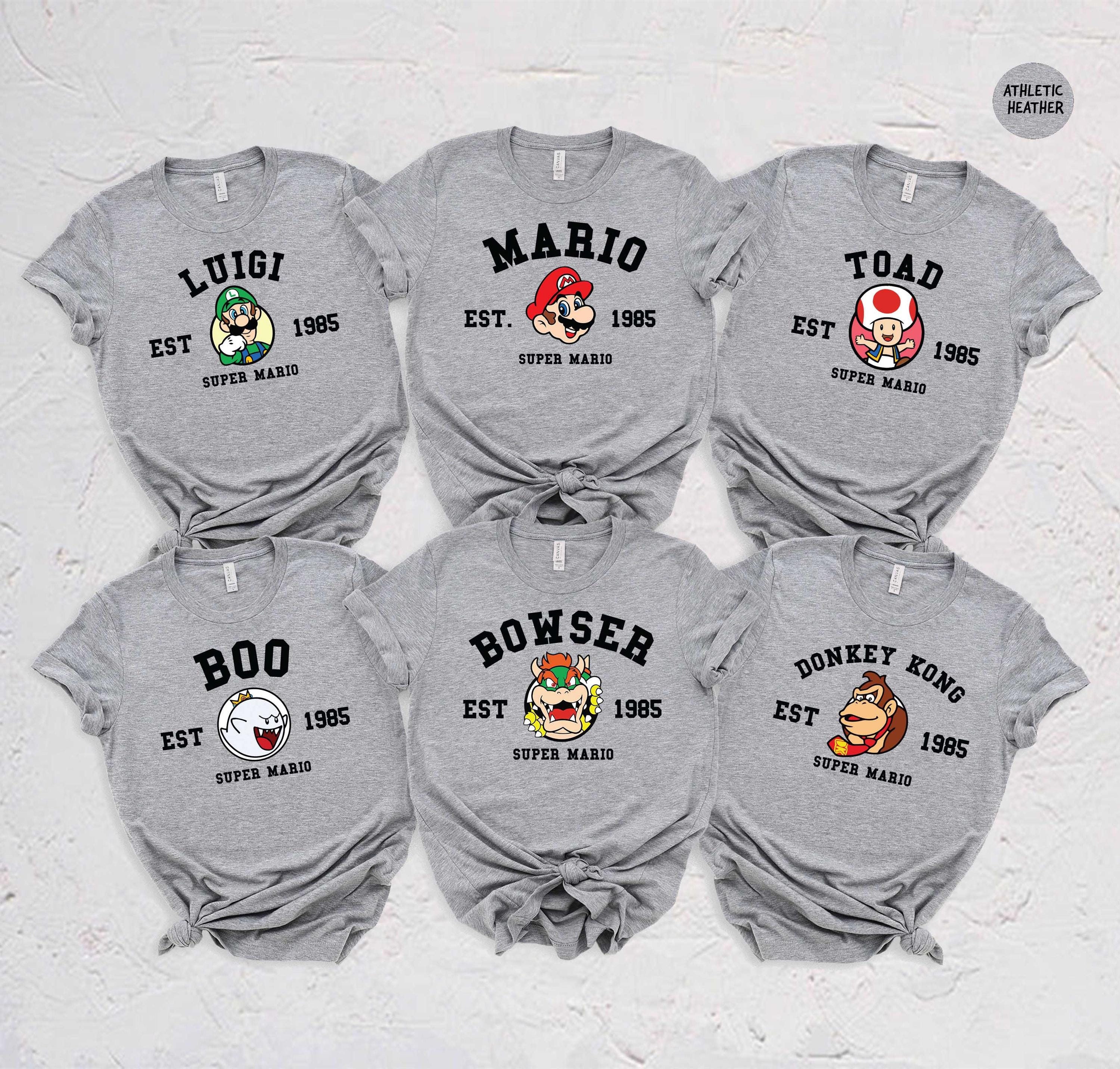 Super Mario Characters T-shirt, Group Shirt, Team Shirt, Gamer Shirt, Party Shirt, Gift for Kids, Cousin Shirt, Video Game Shirt, Mario Gift