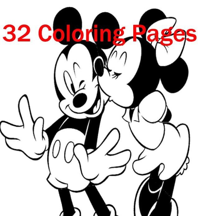 minnie mouse and mickey mouse kissing coloring pages