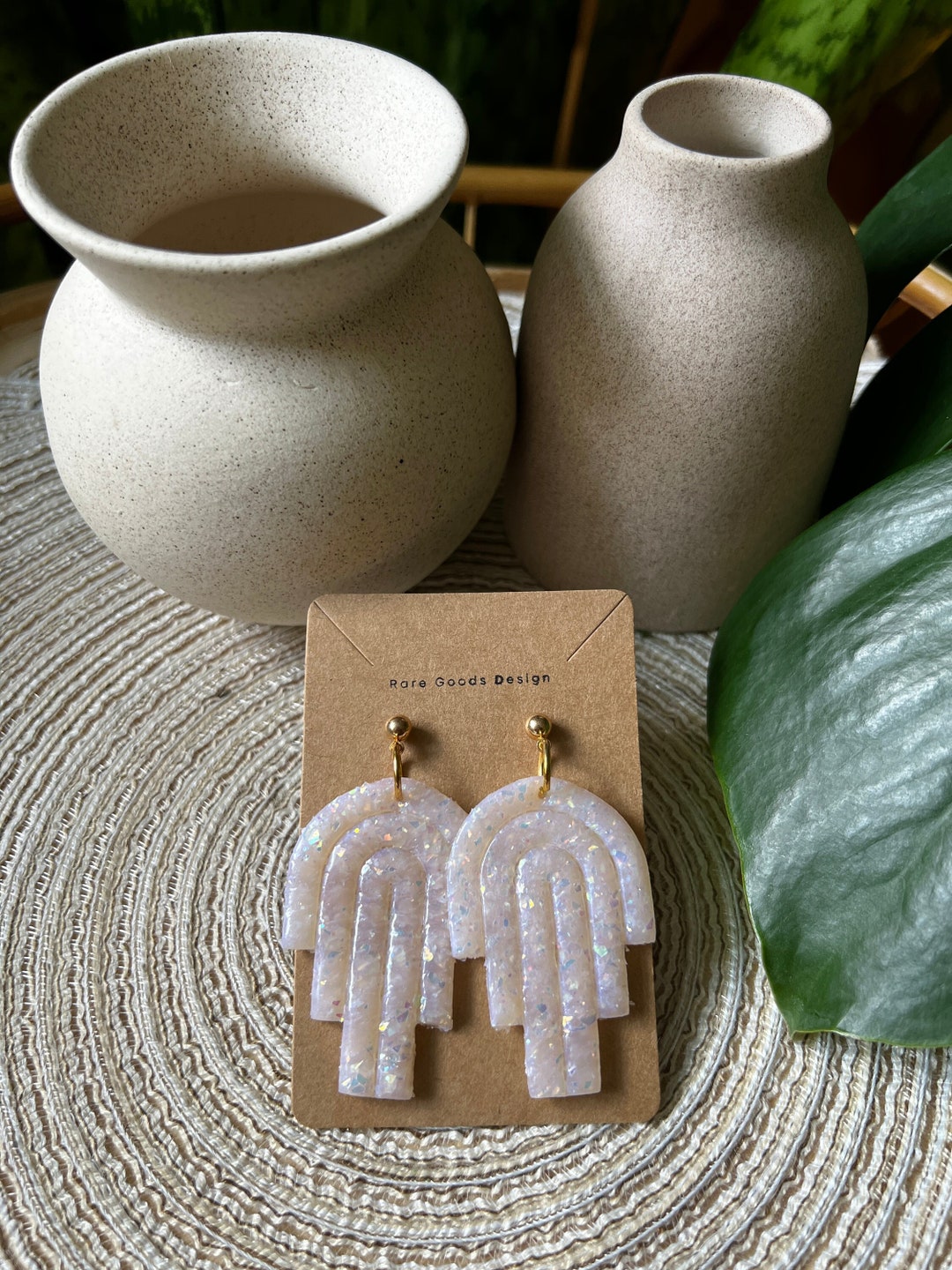 Raining Arch Clay and Brass Ball Stud Earrings Muted Pink Etsy