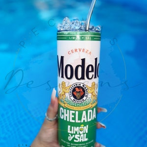 Modelo Limon y Sal Tumbler | 20oz Tumbler | Acrylic Fake Ice | Modelo Beer Inspired