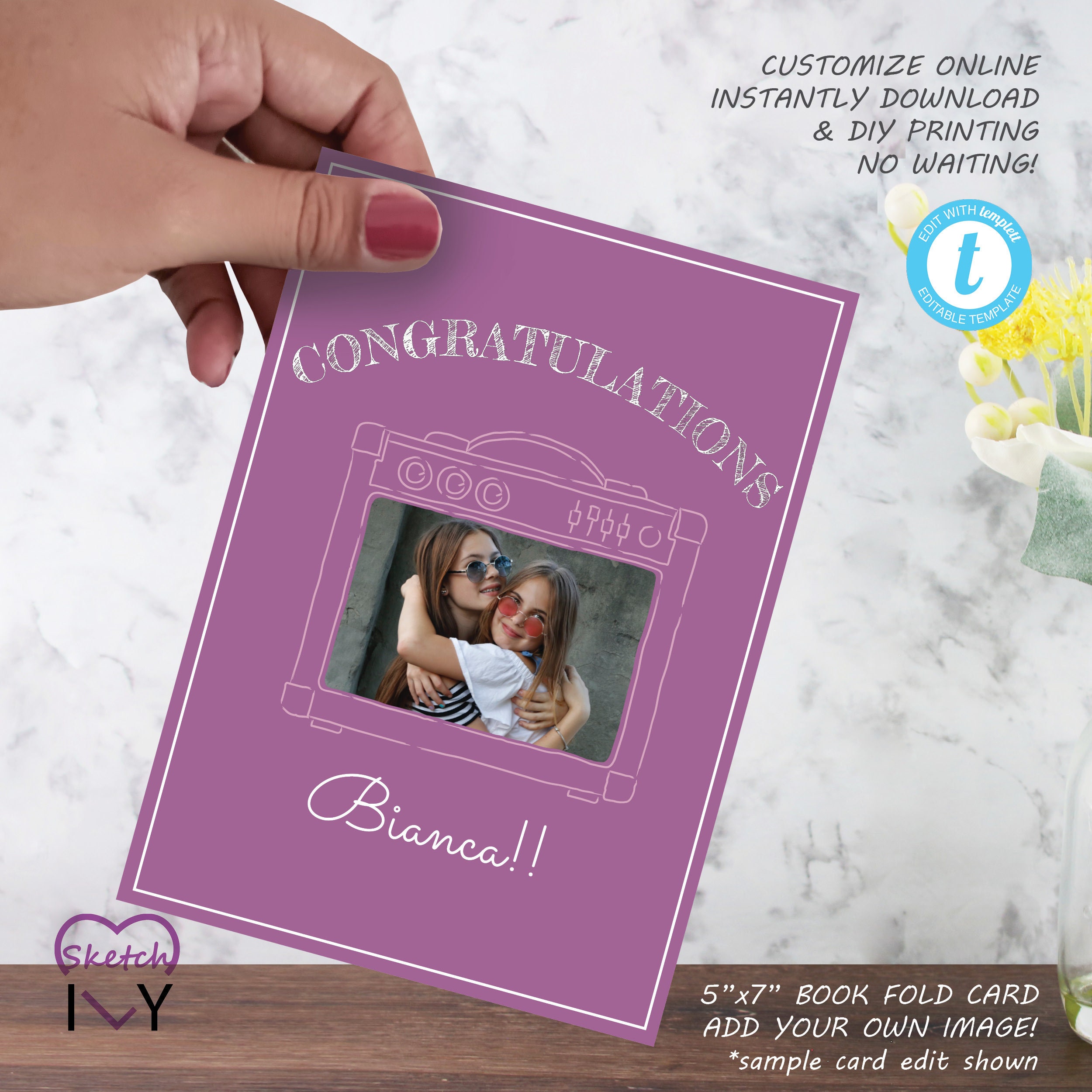 Music Amplifier Customizable Digital Template Greeting Card ...