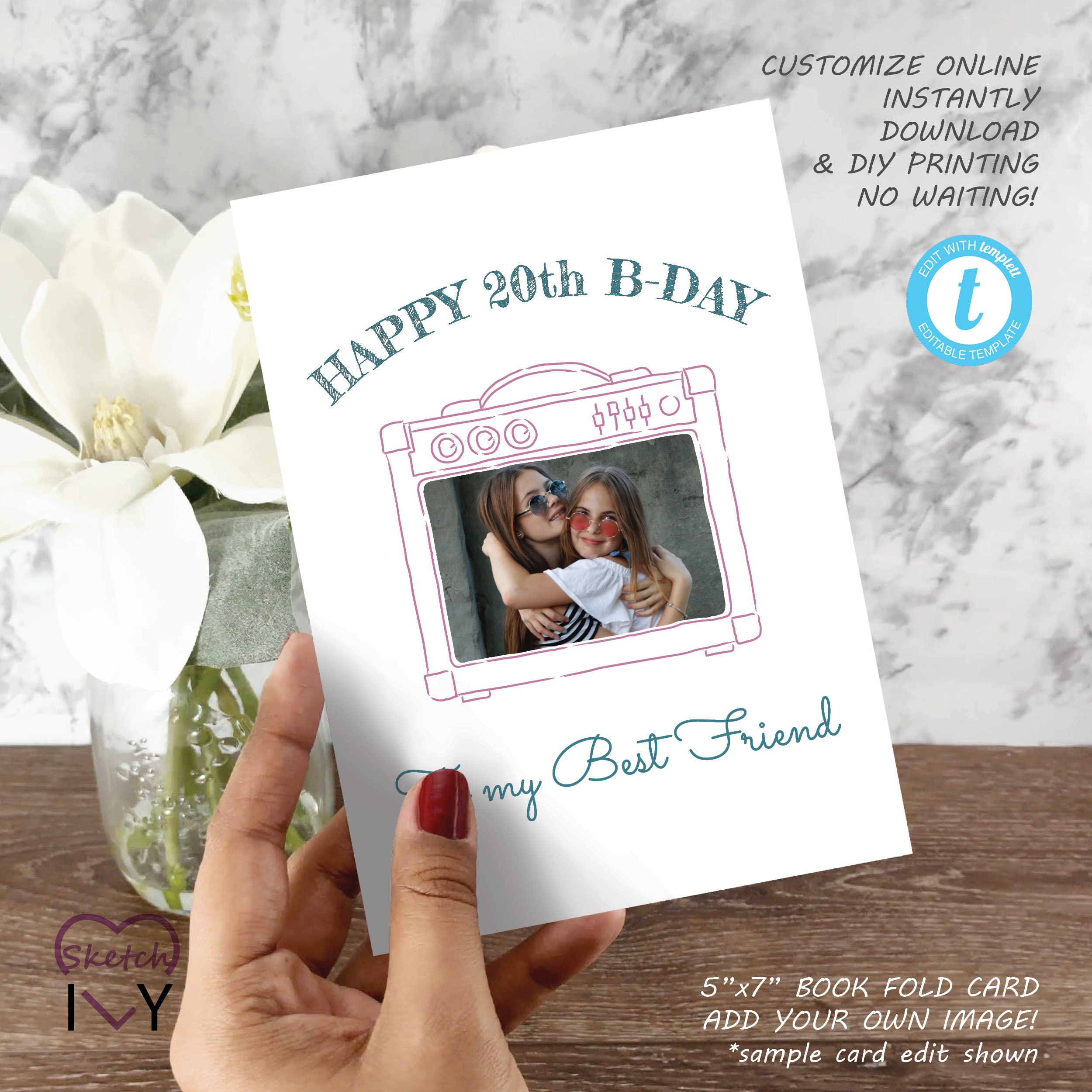 Music Amplifier Customizable Digital Template Greeting Card ...