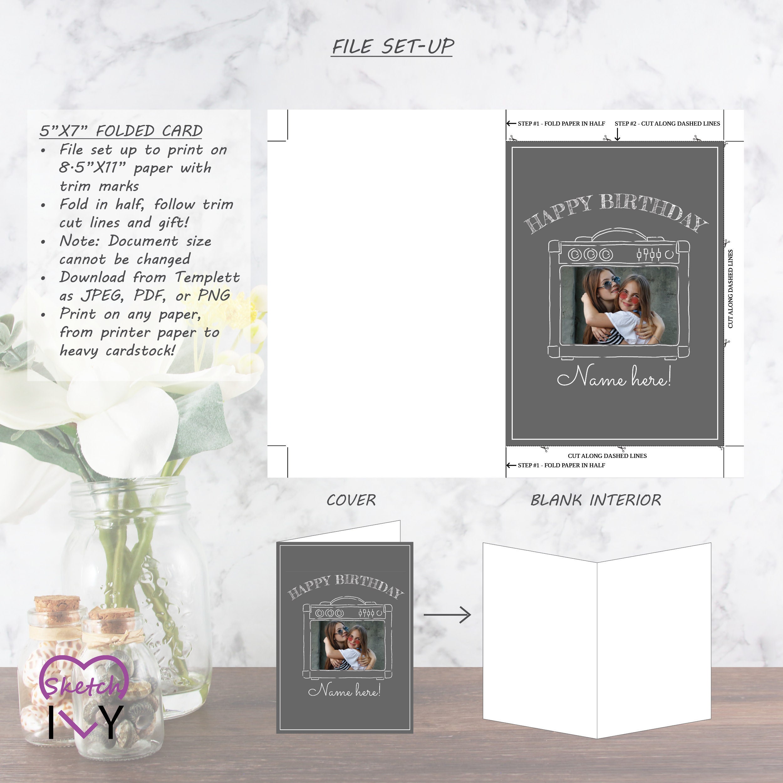 Music Amplifier Customizable Digital Template Greeting Card ...