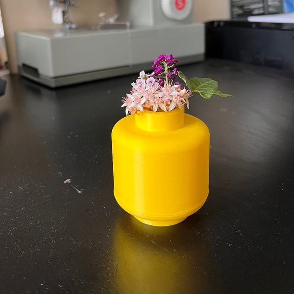 3d printed brick head style minimalist flower vase