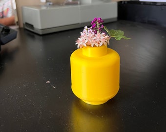 3D Printed Brick Head Inspired Minimalist Vase/Pot