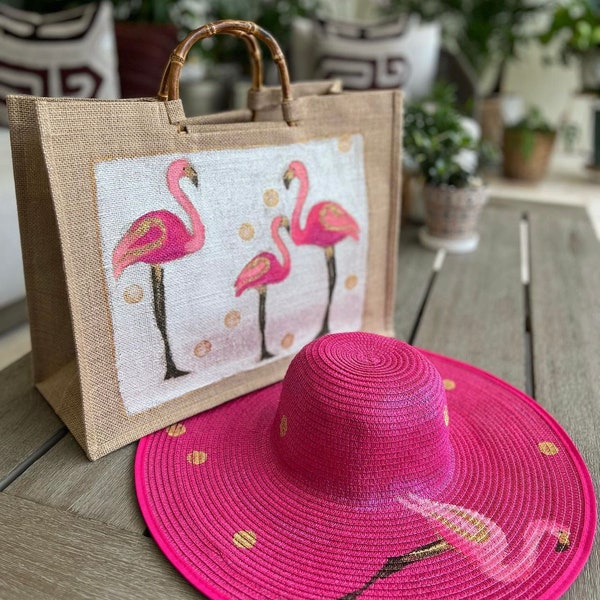 Flamingo Straw Bag Etsy