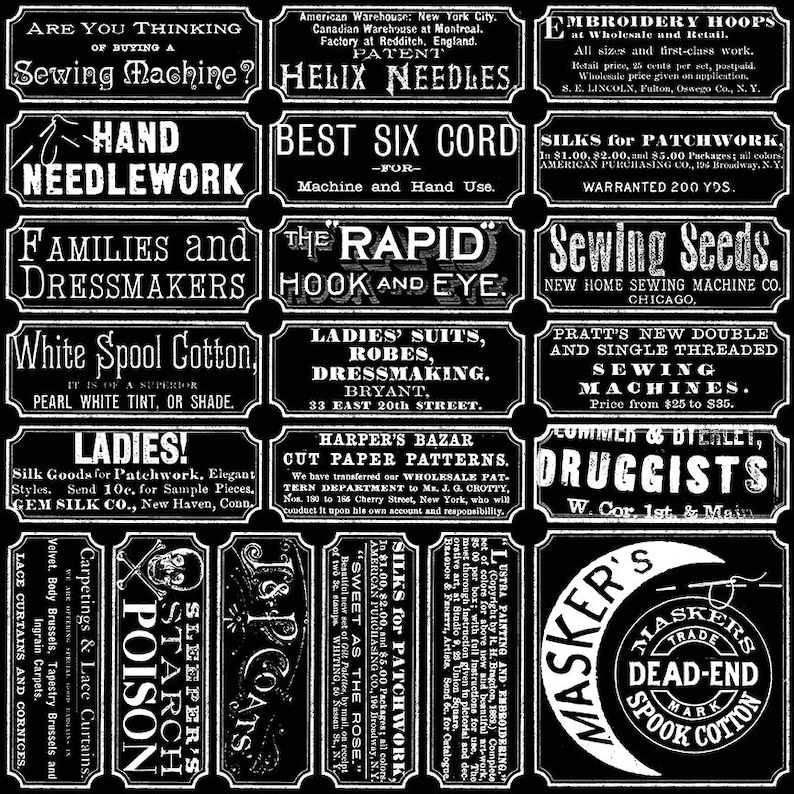 Scary Sew Labels, Scary Scraps by J Wecker Frisch for Riley Blake ...