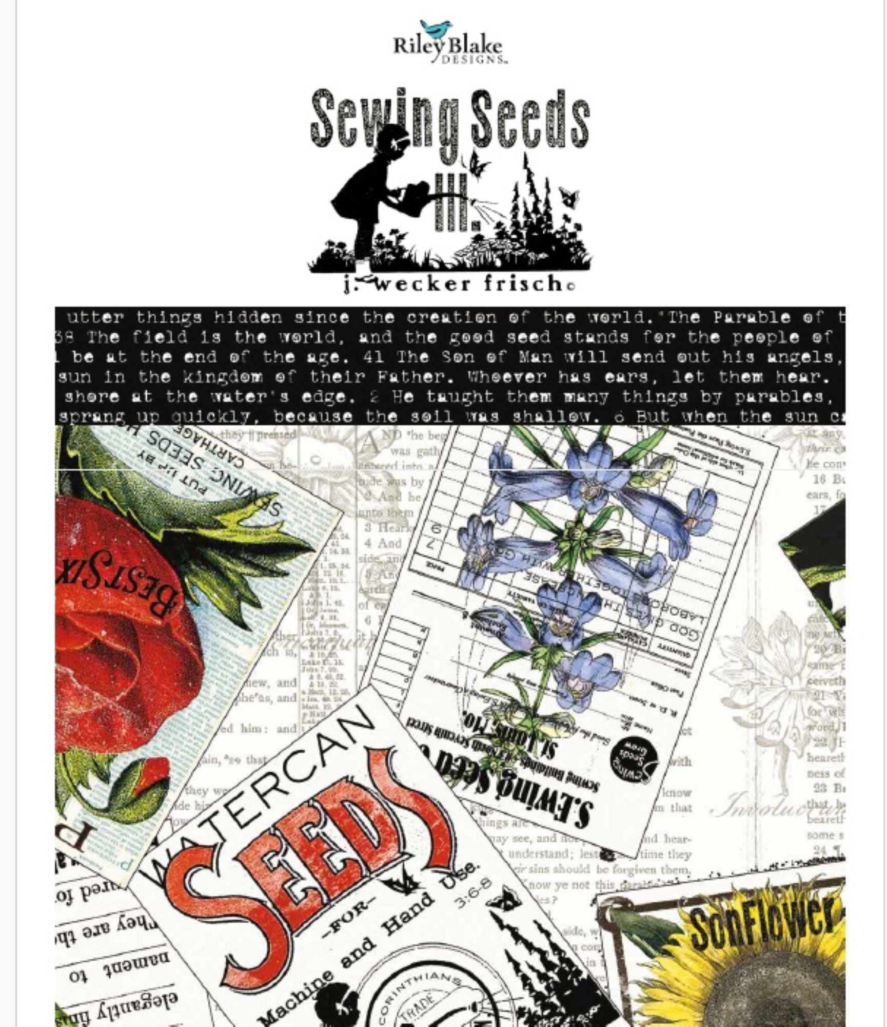 10" Stacker, or Layer Cake, Sewing Seeds III by J Wecker Frisch for Riley Blake Designs, 42 Pieces, 10-15680-42, New