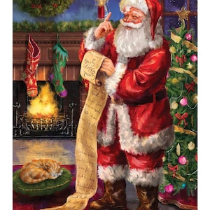 Santa&#39;s List Panel, Christmas Wishes by The RBD Designers for Riley Blake Designs, 1 Yard Panel, PD15040-Panel, Sold by the Panel