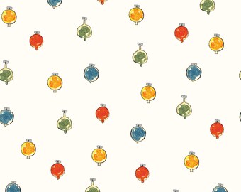 Ornaments in Multi, Classic Christmas by J Wecker Frisch for Riley Blake Designs, C16288-Multi, 1/2 Yard Increments Cut Continuously, New